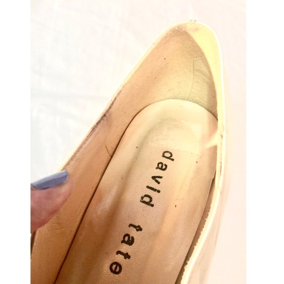 3/$40 DAVID TATE Womens Off-white Leather Preppy Kiltie Thick French Heels~7.5SS - Picture 6 of 10